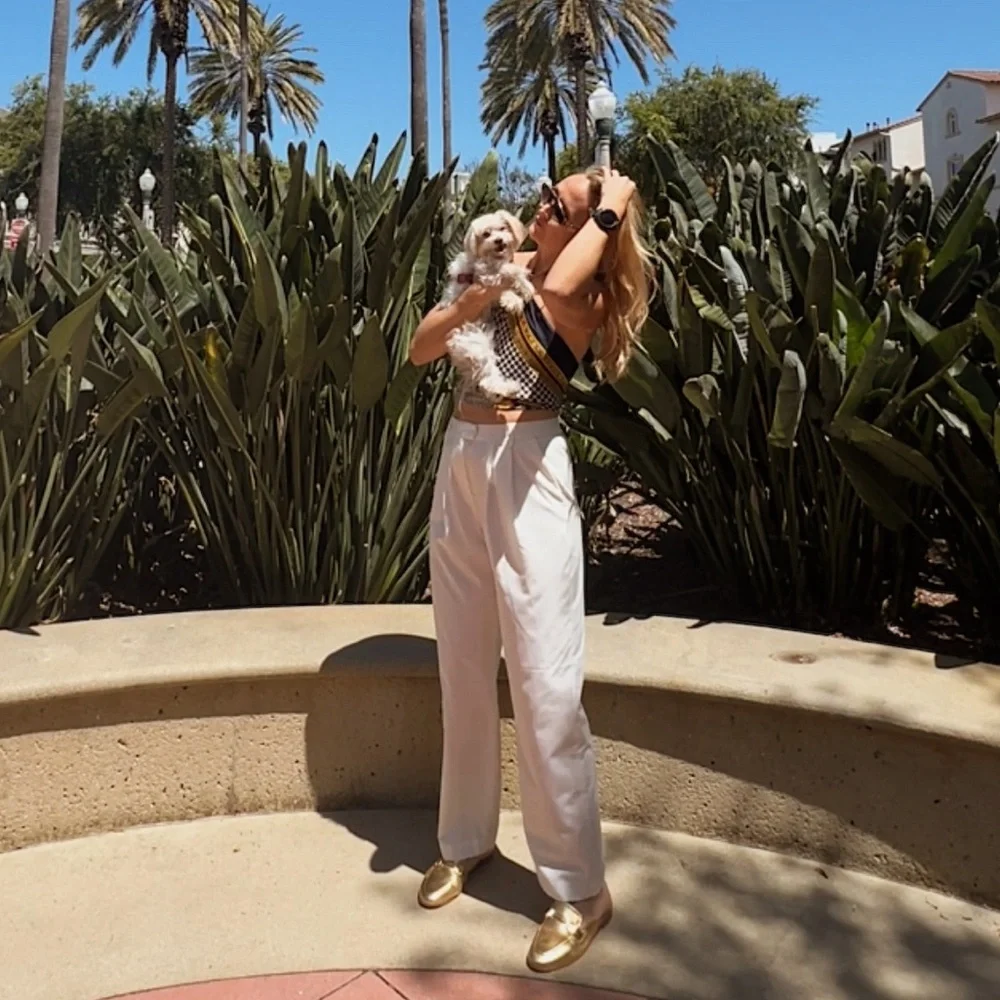 Ivory Pleated High Waist Straight Trousers - Picture 1 of 16